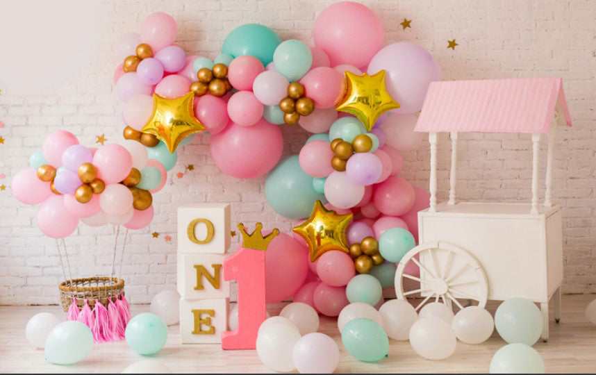 Pink Color With Balloon Backdrop