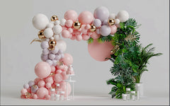 Peach Color Balloon Backdrop-Fabric Backdrop