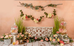 Peachy Meadow Backdrop