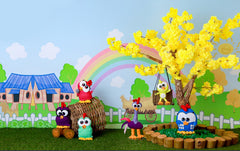 Hen Shed Cartoon Theme-Fabric Backdrop