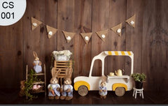 Bunny With Jeep Backdrop