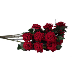 Artificial Rose Velvet Red Color
