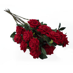 Artificial Rose Velvet Red Color