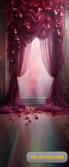 Pink Curtain Floral Backdrop