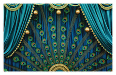 Peacock curtain backdrop- Fabric Backdrop