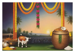 Village Krishna Backdrop - Fabric Backdrop