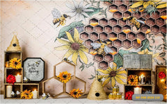 Honey Bee With Honey babyphotoshoot Backdrop