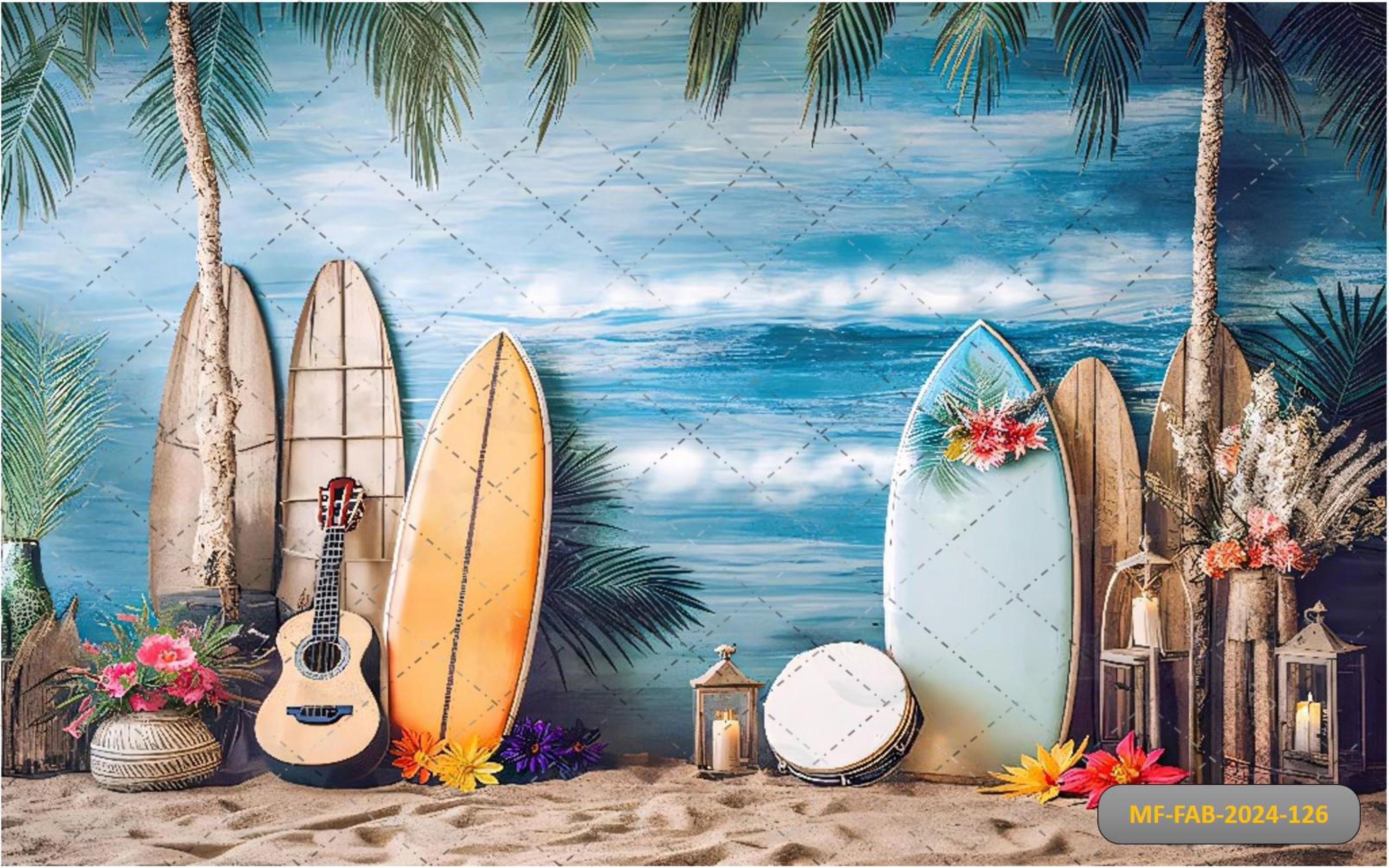 Beach Surfing Board babyphotoshoot Backdrop