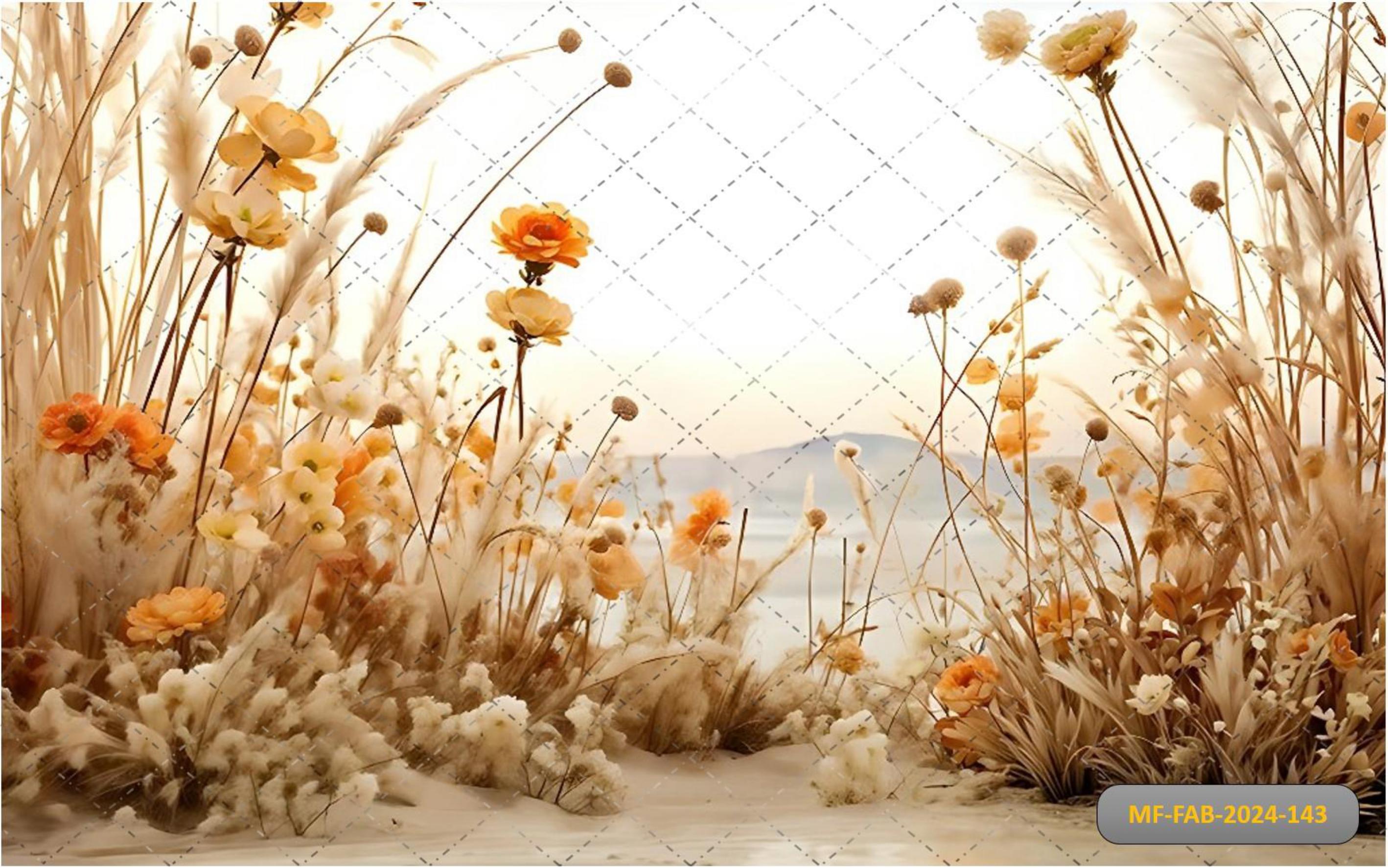 Dry Golden Flowers babyphotoshoot Backdrop