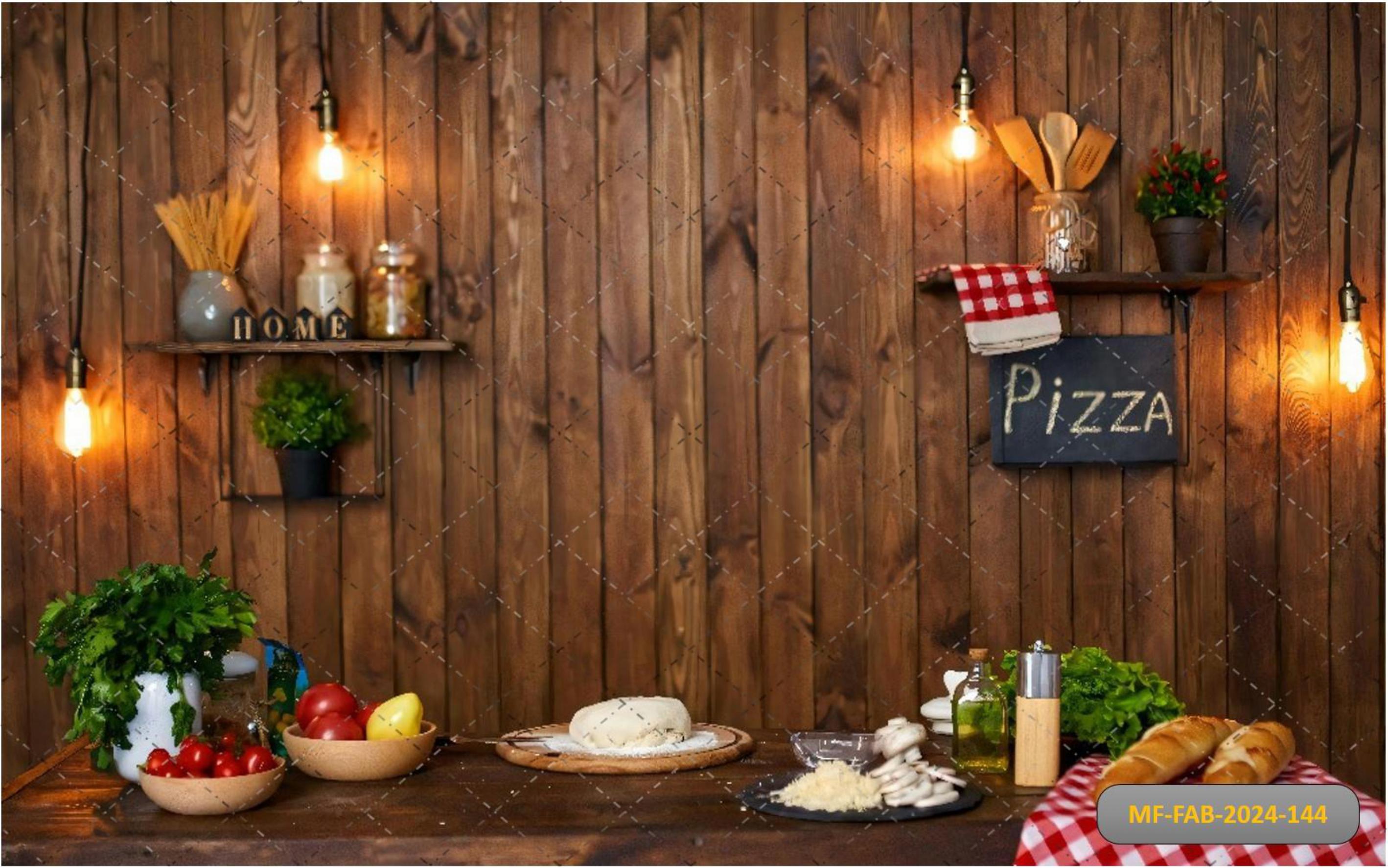 Pizzeria Kitchen babyphotoshoot Backdrop