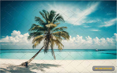 Single Coconut Tree babyphotoshoot Backdrop