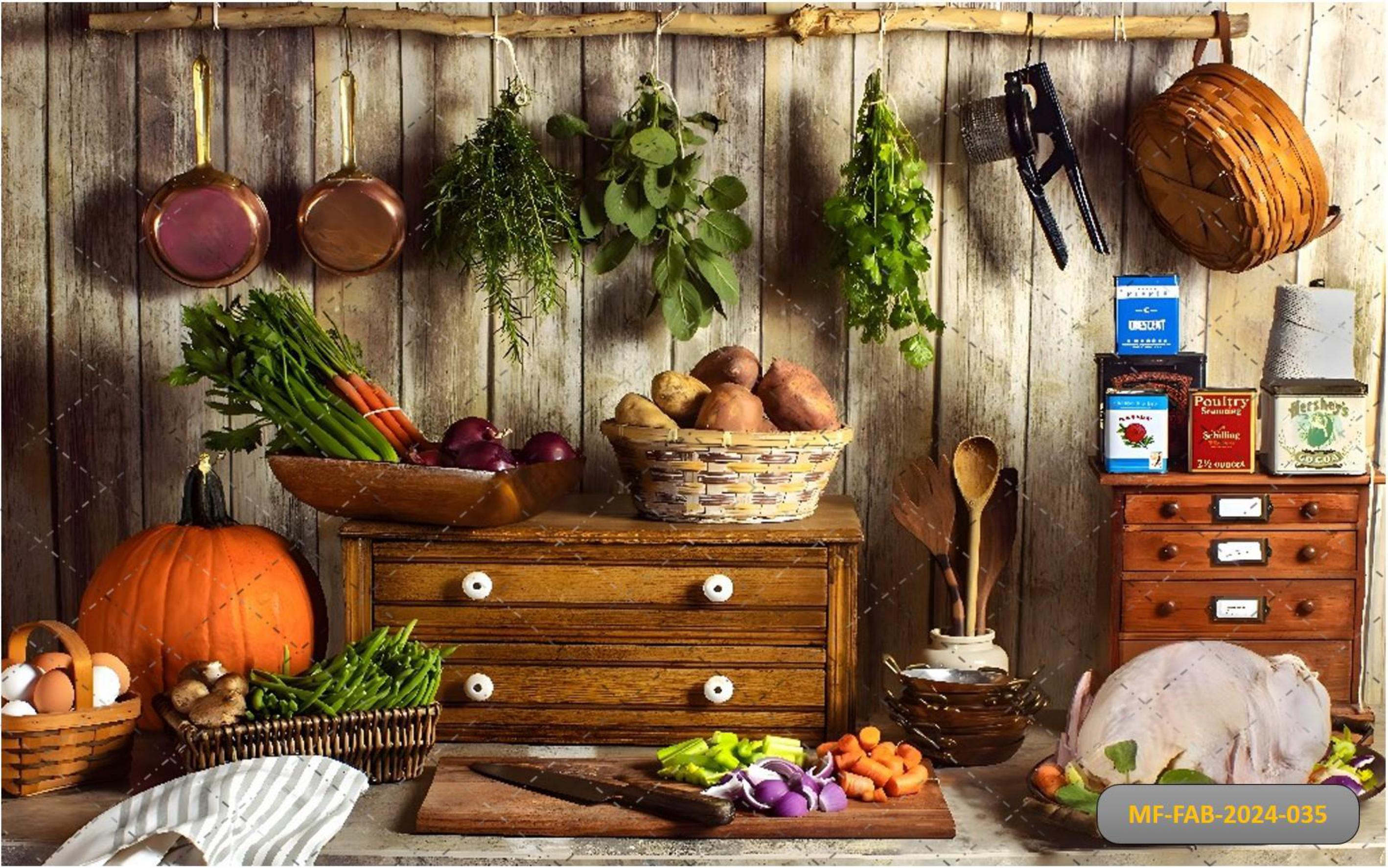 Vegetable Kitchen babyphotoshoot Backdrop