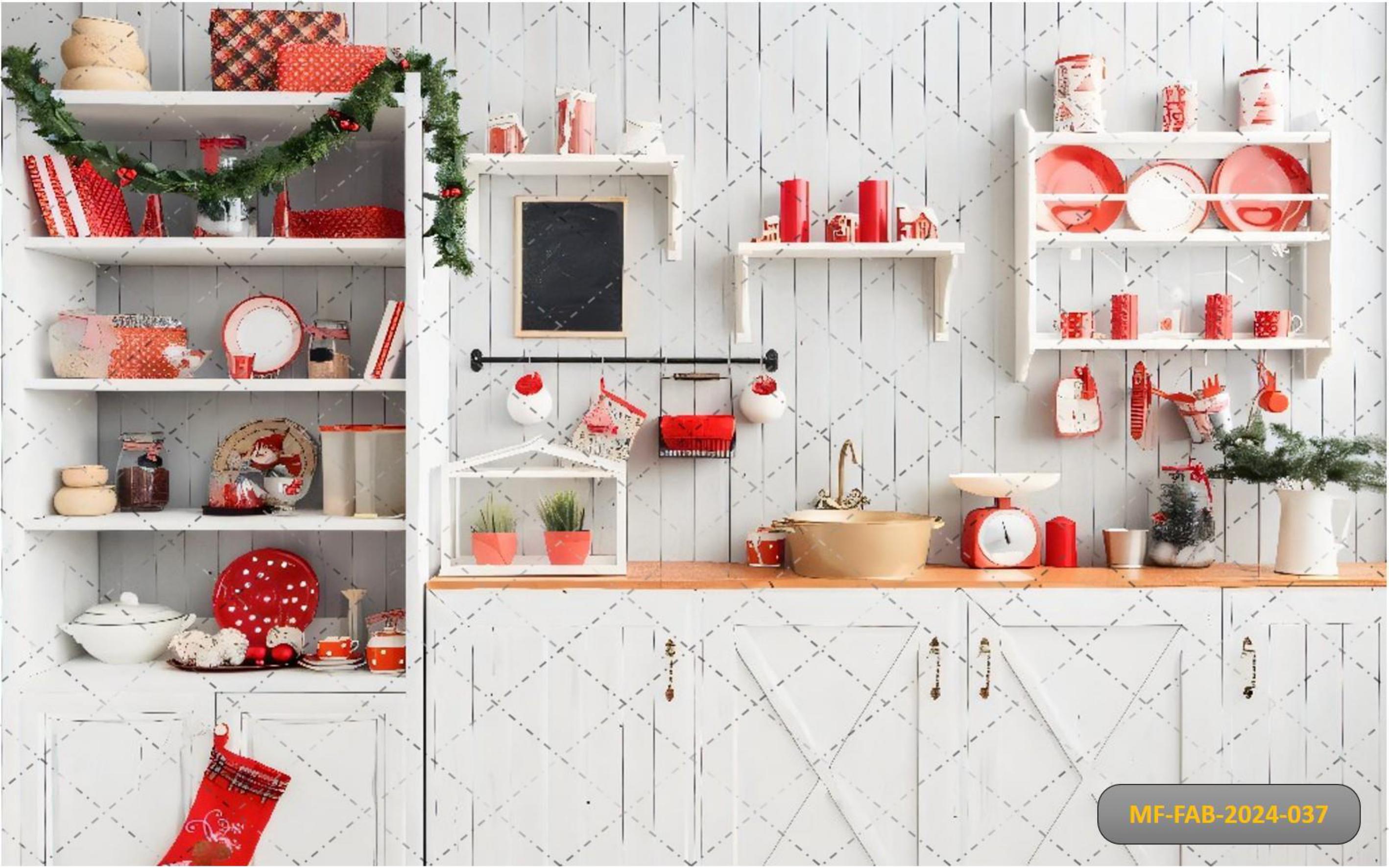 Christmas Season With Kitchen babyphotoshoot Backdrop
