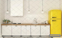 Yellow Fridge With Lighting Kitchen babyphotoshoot Backdrop
