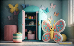Kids Butterfly Room babyphotoshoot Backdrop