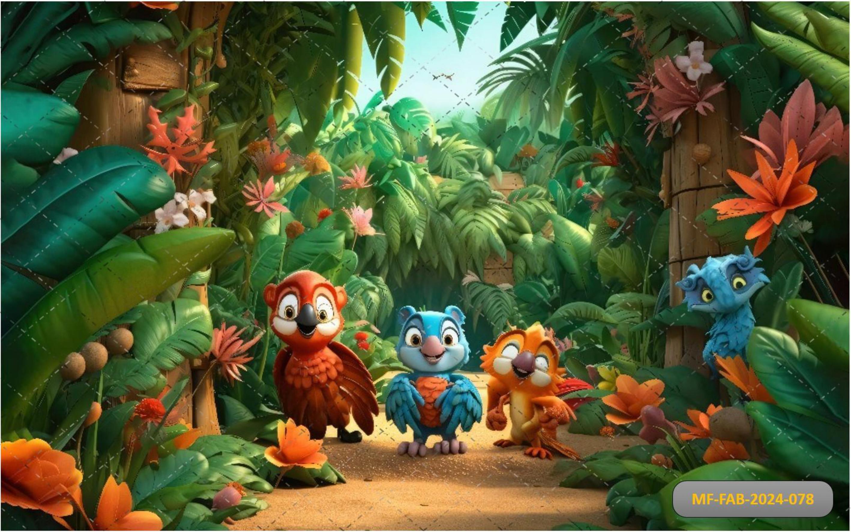 Rio Birds With Forest babyphoroshoot Backdrop