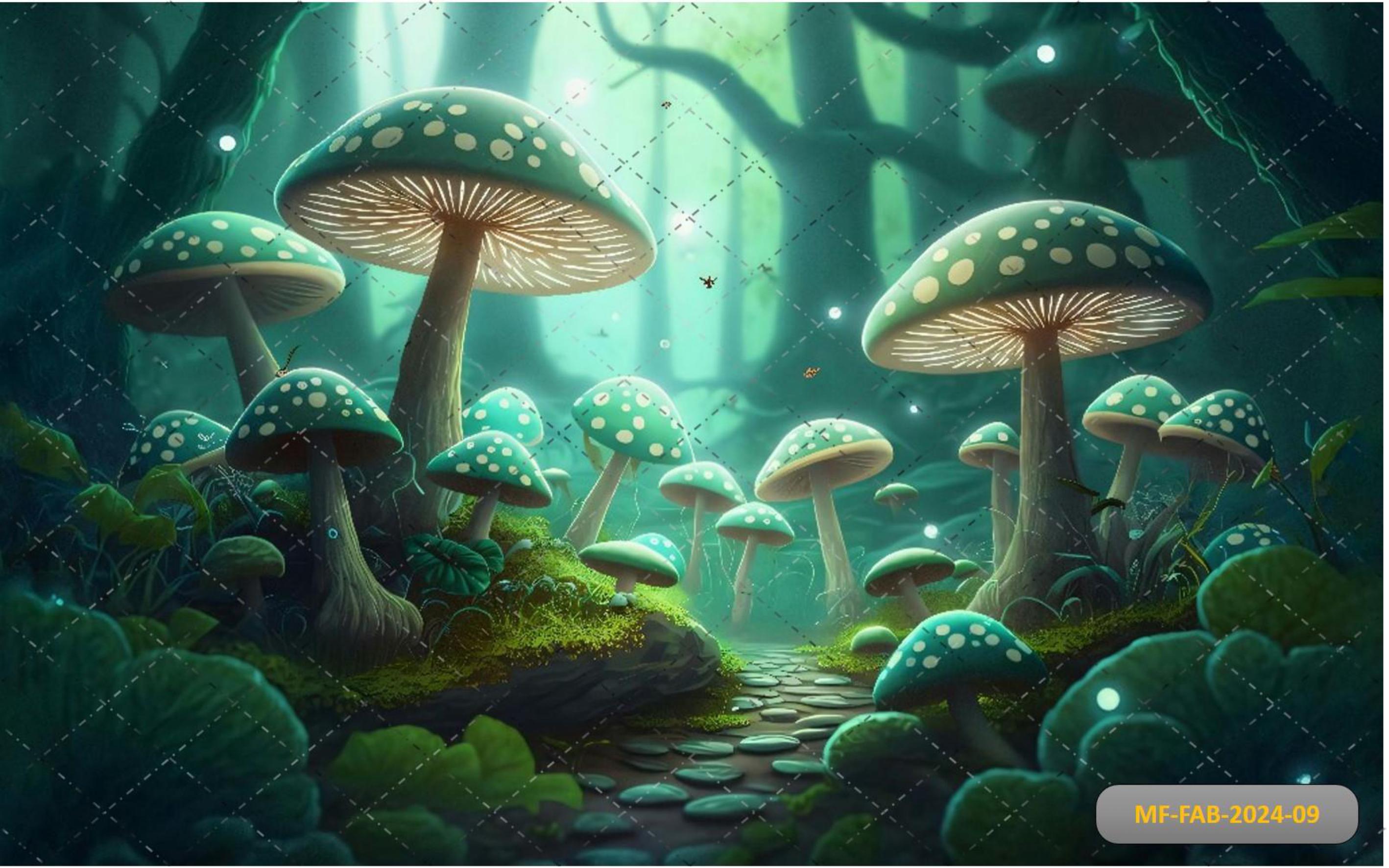 Mushroom Greenish babyphotoshoot Backdrop