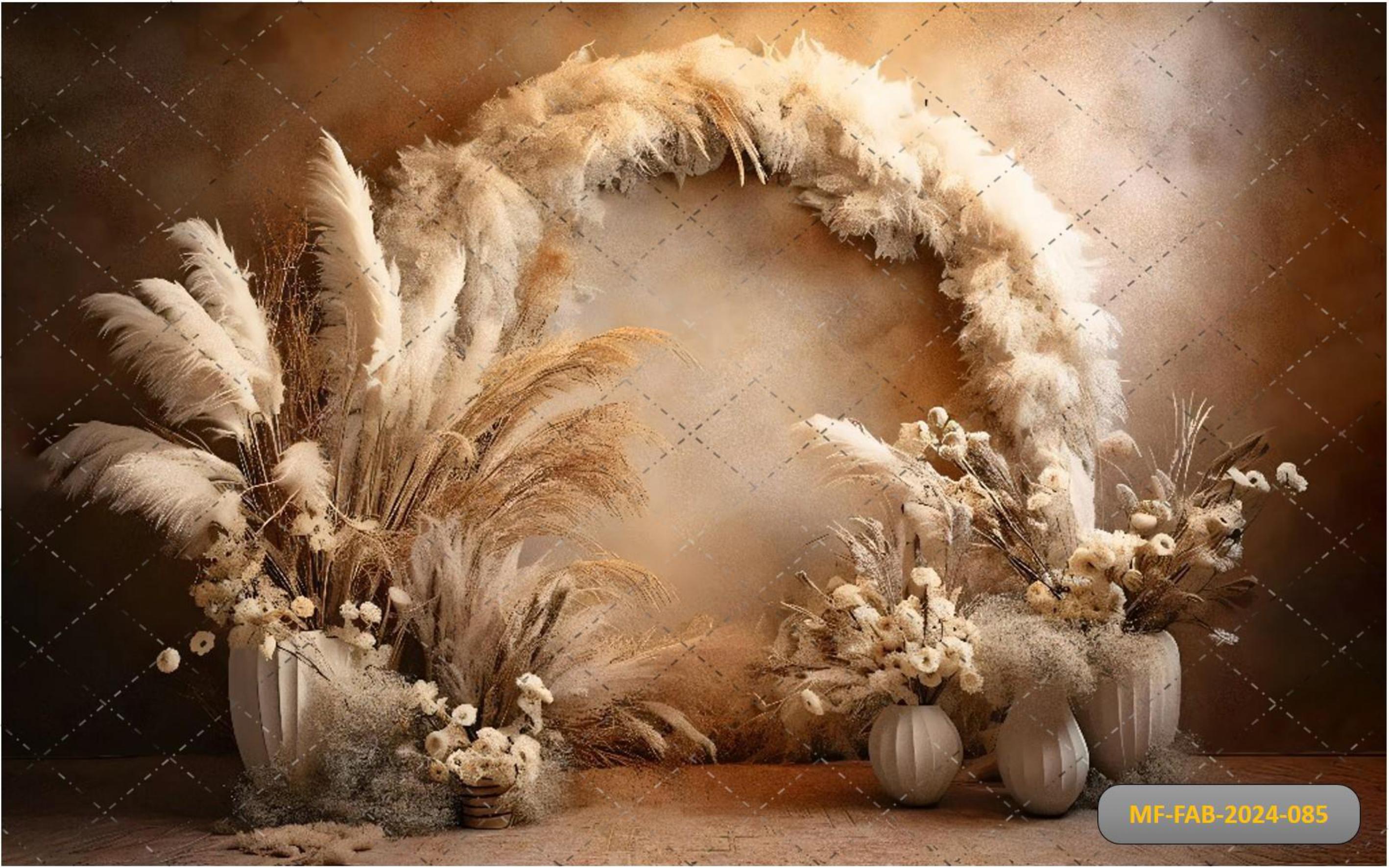 Off White With Boho Arch babyphotoshoot Backdrop