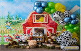 Cow Shed Greenish theme-Fabric Backdrop