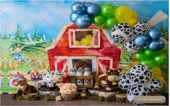 Cow Shed Greenish theme-Fabric Backdrop
