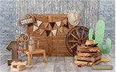 Numeric One With Cowbay Backdrop-Fabric Backdrop