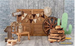 Numeric One With Cowbay Backdrop-Fabric Backdrop