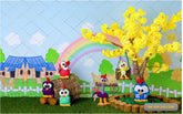 Hen Shed Cartoon Theme-Fabric Backdrop