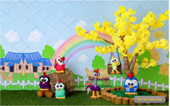 Hen Shed Cartoon Theme-Fabric Backdrop