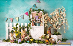 Rabbit With White Door babyphotoshoot Backdrop