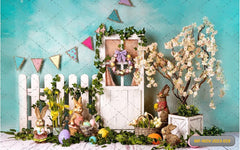 Easter Egg With Bunny baby photoshoot Backdrop