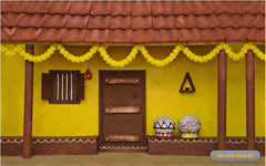 Village Pongal Decoration Backdrop