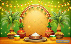 Arch Pongal Decoration Backdrop