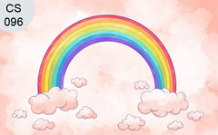 Rainbow Pink color With Clouds Backdrop