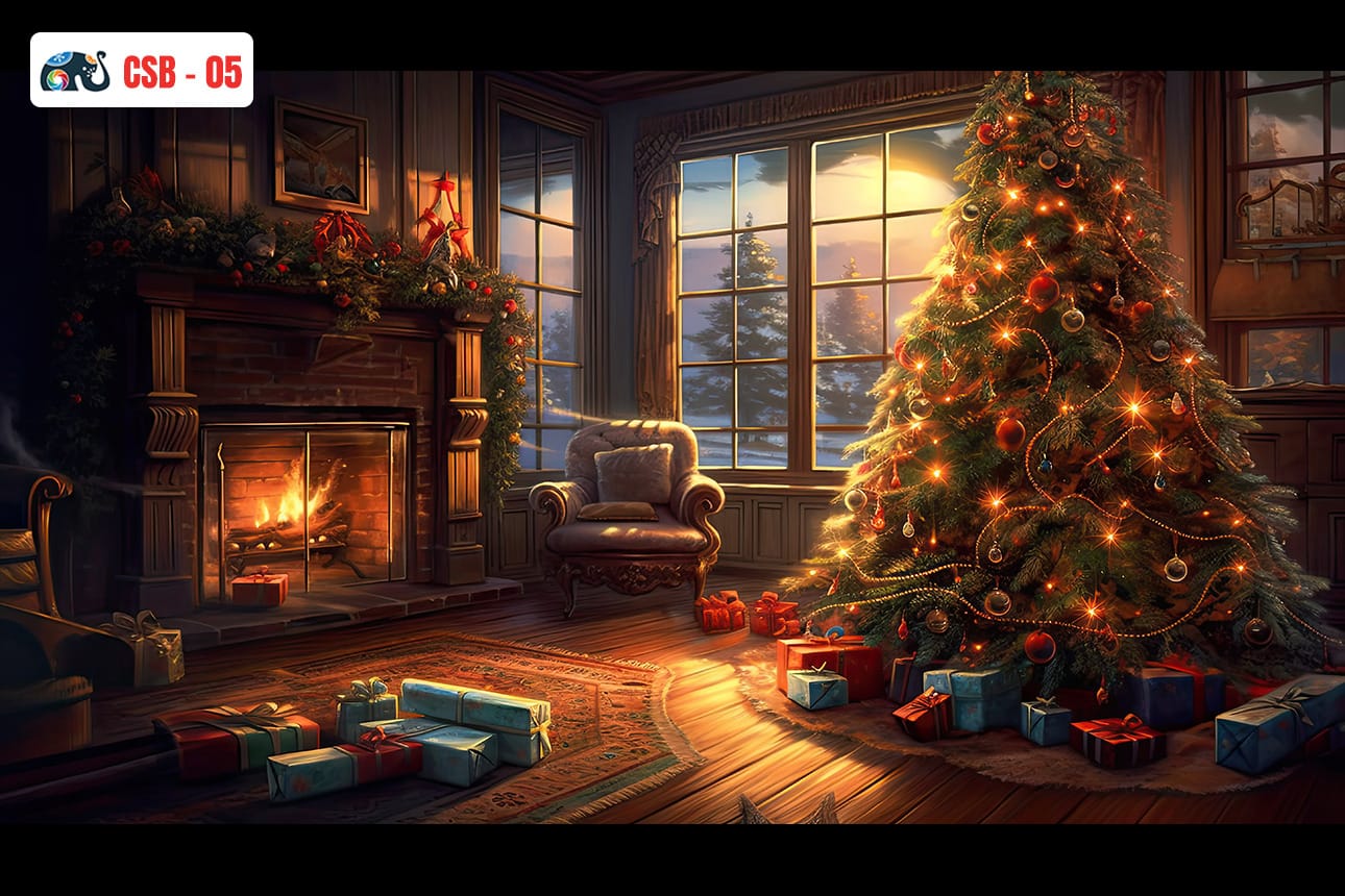 Decoration Xmas Tree babyphotoshoot Backdrop