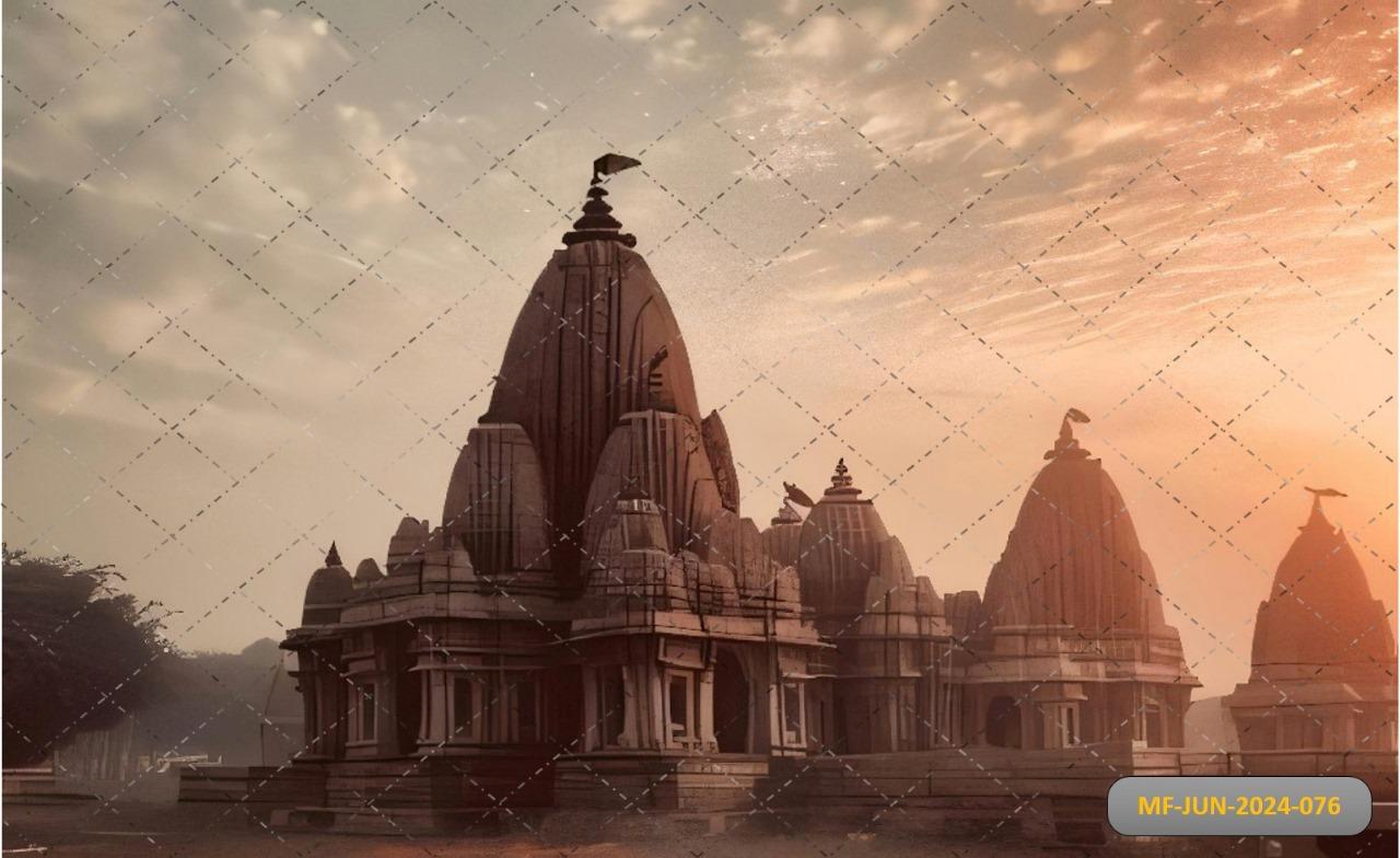 Raman Temple With Sunset Scenery babyphotoshoot Backdrop