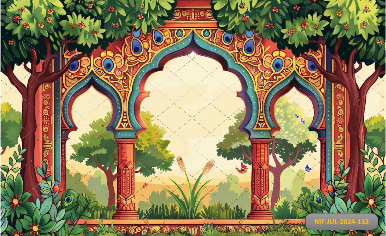 Garden With Multiple Colour Pillar babyphotoshoot Backdrop