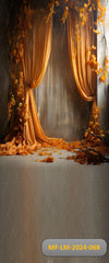 Orange Floral Curtain Backdrop