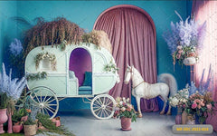 Prince Cart With Horse Backdrop-Fabric Backdrop