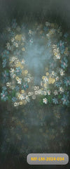 Dark blue floral painted Backdrop-Fabric backdrop