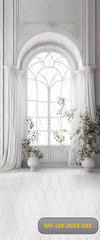 Royal white window hall Backdrop-Fabric backdrop