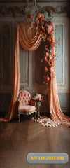 Floral orange certainwith sofa Backdrop-Fabric backdrop