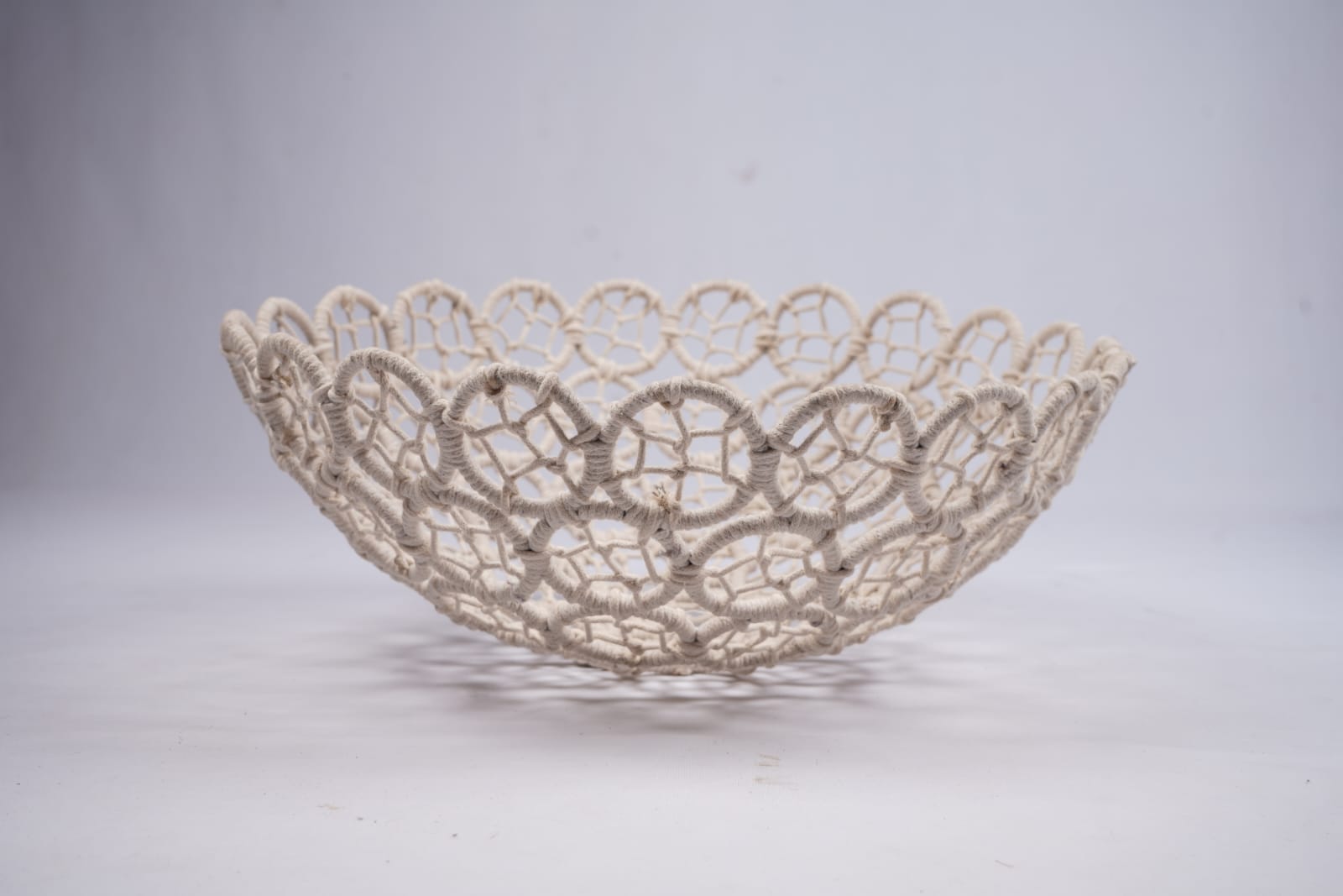 Macrame baby basket bowl photoshoot prop for newborn and toddler photography
