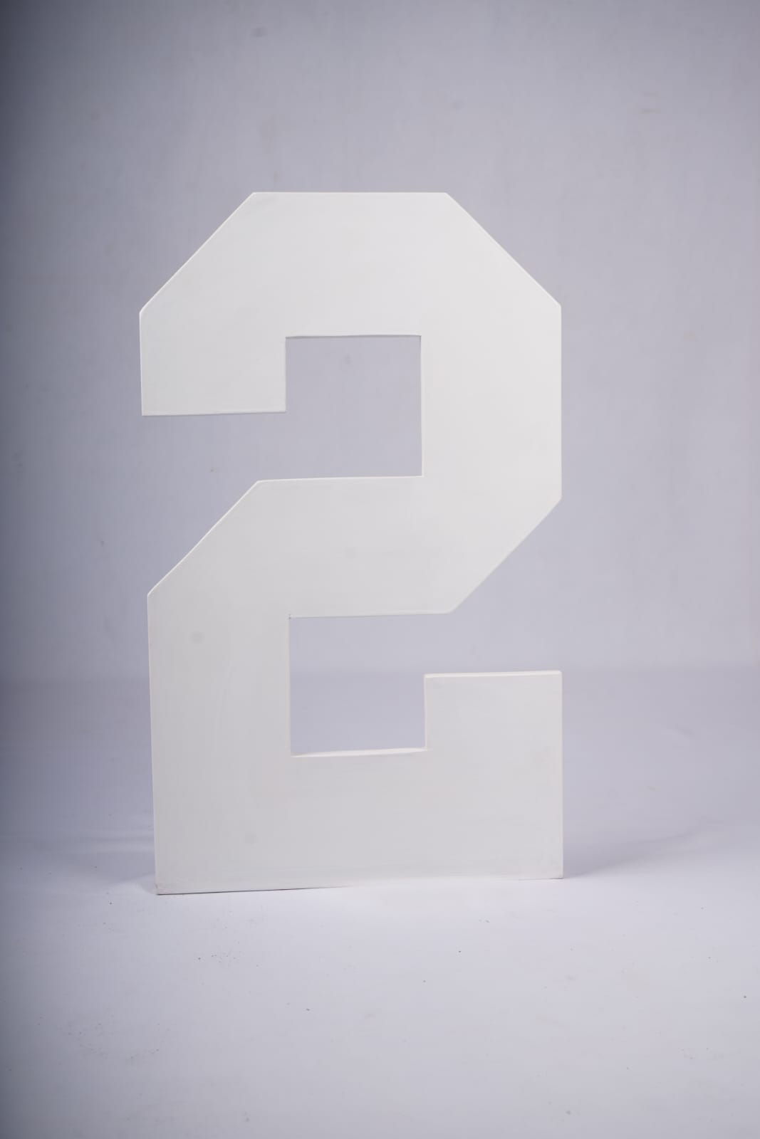 White number 2 milestone prop for baby 2nd birthday photoshoot