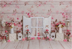 Pink Flower Garden babyphotoshoot Backdrop