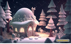 clould house christmas babyphotoshoot backdrop