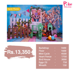 baby garden cycle theme photoshoot