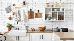 white kitchen ,kitchen setup backdrop