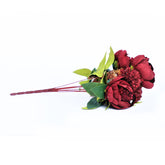 Artificial Maroon Rose Peony Blossoms Pretty Looking Blossoms Bunch