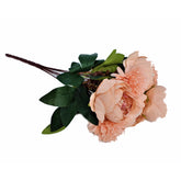 Artificial Orange Rose Peony Flowers Bunch