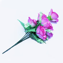Artificial Violet Rose Natural Looking Flower Bunch